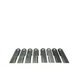 Комплект вигнутих ножів подрібнювача, 4 лівих + 4 правих, зубчасті 3884-00 (AH225937, KXE10255, KXE10304,