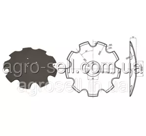 Диск борони (ромашка) 460*4 3отв. HORSCH 23246102 Диск борони (ромашка) 460*4 3отв. HORSCH 23246102