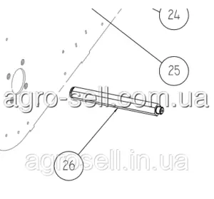 01.0796.00 Вал шестигранний L-285 жатка Cappello 01079600 01.0796.00 Вал шестигранний L-285 жатка Cappello 01079600