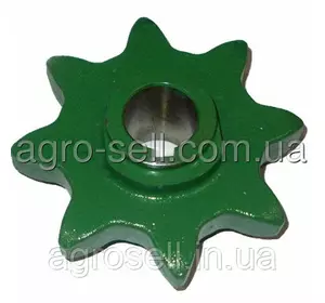 Звездочка z=8 (верхняя зернового элеватора) JD2254/2266 Z12854 Звездочка z=8 (верхняя зернового элеватора) JD2254/2266 Z12854