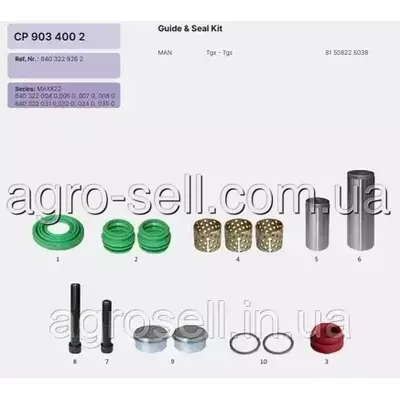 Р/к напрямних супорту (CP) WABCO MAXX 22 CP9034002