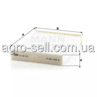 Фільтр салона текстильний CU25012 (272775340R, 272778557R, 272775081R)