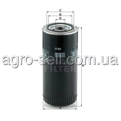 Фільтр масляний W962 (7234300, AZ22878, 01183574, P553771)