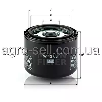 Масляний фільтр W13001 (3616579M2, P764260)